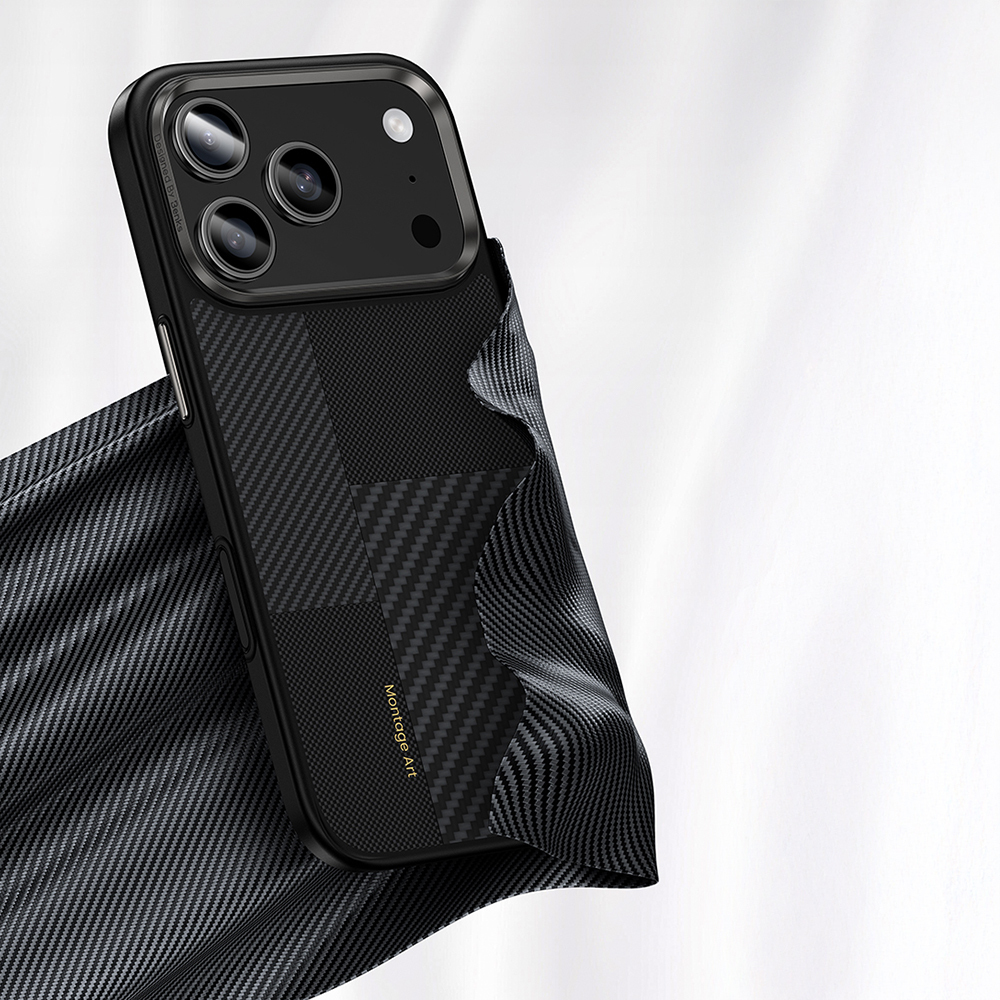 Apple iPhone 17 Pro Max Kılıf M-safe Şarj Özellikli Karbon Fiber Benks Montage Hybrid ArmorPro Kevlar Kapak - 8