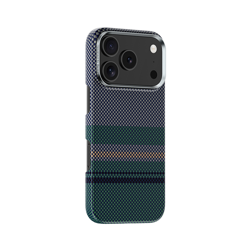 Apple iPhone 17 Pro Max Kılıf M-safe Şarj Özellikli Karbon Fiber Tasarımlı Benks Aurora ArmorPro Kevlar Kapak - 3