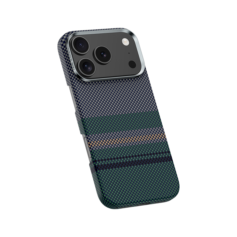 Apple iPhone 17 Pro Max Kılıf M-safe Şarj Özellikli Karbon Fiber Tasarımlı Benks Aurora ArmorPro Kevlar Kapak - 4