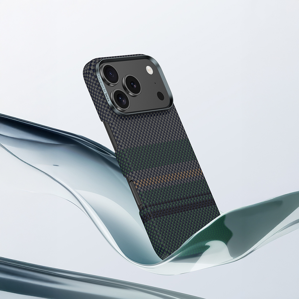 Apple iPhone 17 Pro Max Kılıf M-safe Şarj Özellikli Karbon Fiber Tasarımlı Benks Aurora ArmorPro Kevlar Kapak - 6