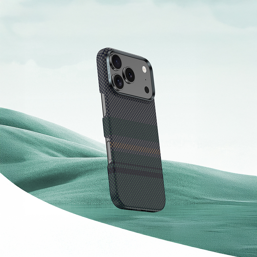 Apple iPhone 17 Pro Max Kılıf M-safe Şarj Özellikli Karbon Fiber Tasarımlı Benks Aurora ArmorPro Kevlar Kapak - 9