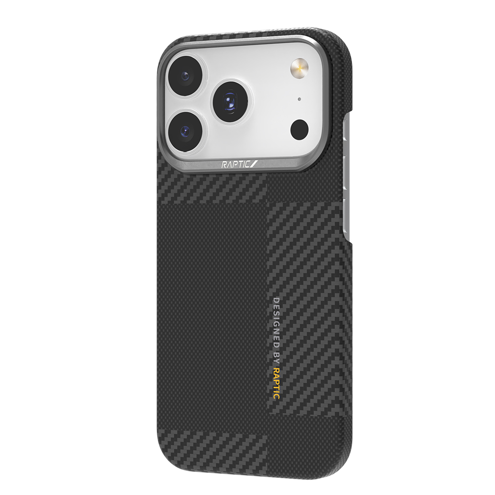 Apple iPhone 17 Pro Max Kılıf M-safe Şarj Özellikli 600D Metal Kamera Çerçeveli Raptic Aramid Fiber Geotik Serisi Kapak - 3
