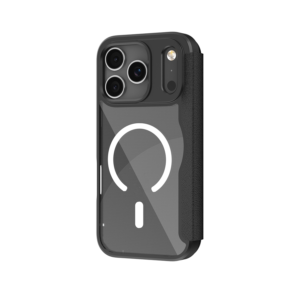 Apple iPhone 17 Pro Kılıf M-Safe Şarj Özellikli Raptic Air Folio Şeffaf Kartlıklı Kapaklı Kılıf - 8