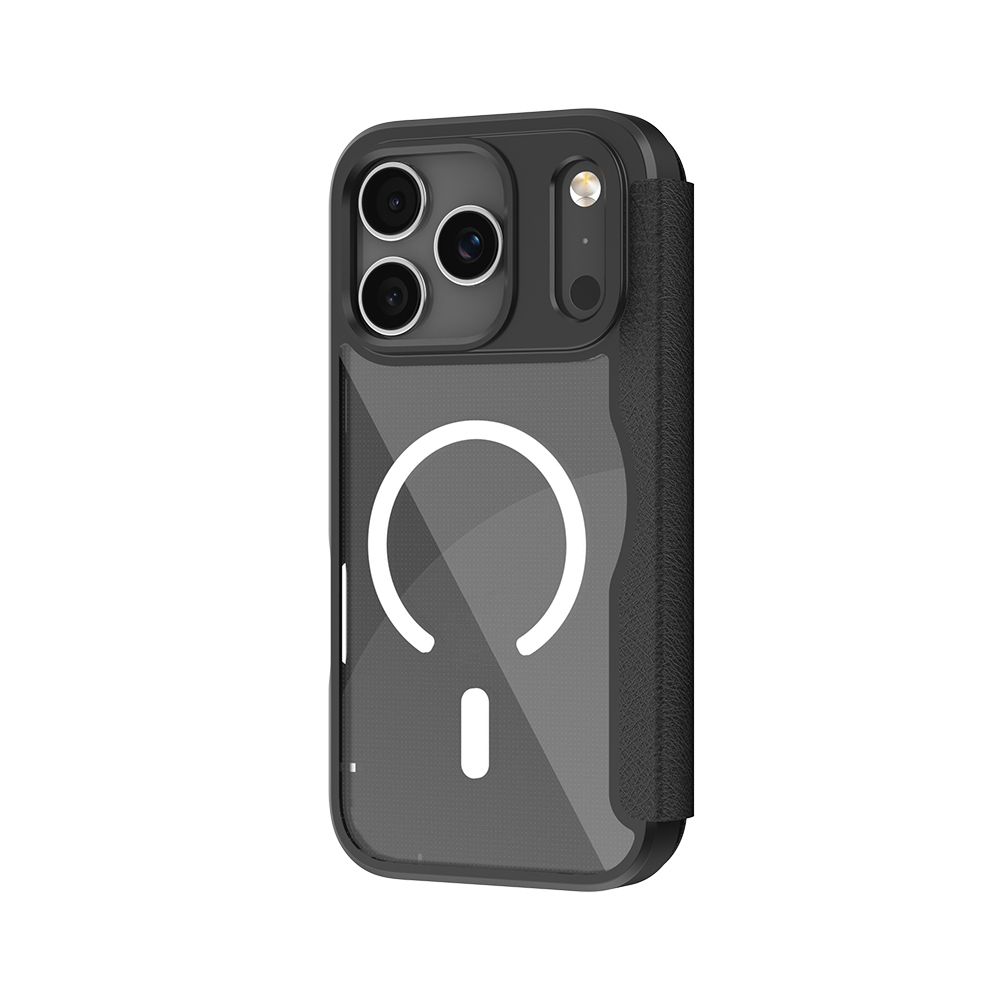 Apple iPhone 17 Pro Max Kılıf M-Safe Şarj Özellikli Raptic Air Folio Şeffaf Kartlıklı Kapaklı Kılıf - 8