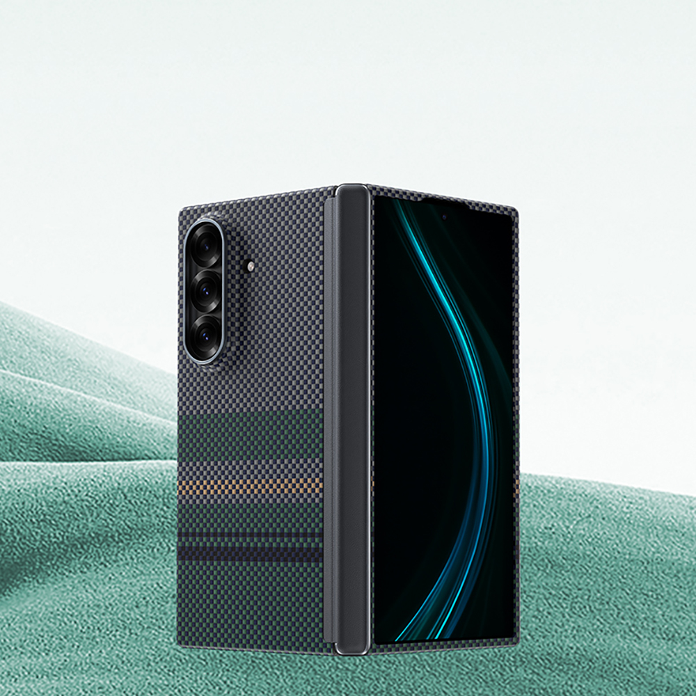 Galaxy Z Fold 7 Kılıf M-safe Şarj Özellikli Karbon Fiber Tasarımlı Benks Aurora ArmorAir Kevlar Kapak - 5
