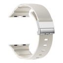 Apple Watch 44mm Uyumlu Zore KRD-145 Metal Tokalı Silikon Kordon - 5
