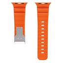 Apple Watch 44mm Uyumlu Zore KRD-145 Metal Tokalı Silikon Kordon - 6