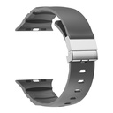 Apple Watch 44mm Uyumlu Zore KRD-145 Metal Tokalı Silikon Kordon - 13