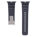 Apple Watch 44mm Uyumlu Zore KRD-145 Metal Tokalı Silikon Kordon - 14