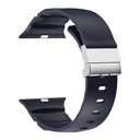 Apple Watch 44mm Uyumlu Zore KRD-145 Metal Tokalı Silikon Kordon - 18