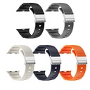 Apple Watch 7 45mm Uyumlu Zore KRD-145 Metal Tokalı Silikon Kordon - 21