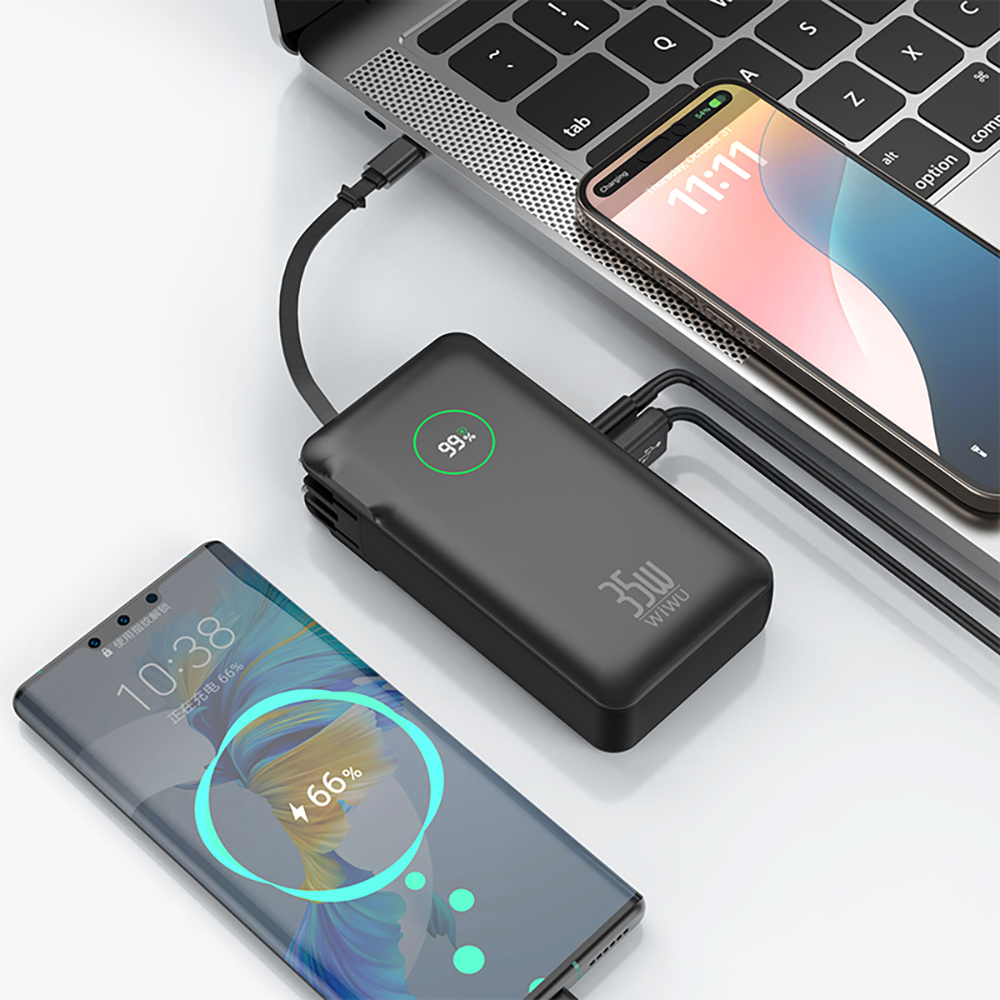Wiwu Wi-P049 Noble Serisi Type-C Kablolu Dijital LED Göstergeli Powerbank PD 35W 10000mAh - 7