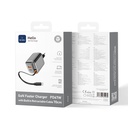 Wiwu Wi-G020 Helix Serisi GaN Teknolojili Hızlı Şarj Başlığı USB-A to Type-C PD 65W Type-C Kablolu Şarj Seti - 1