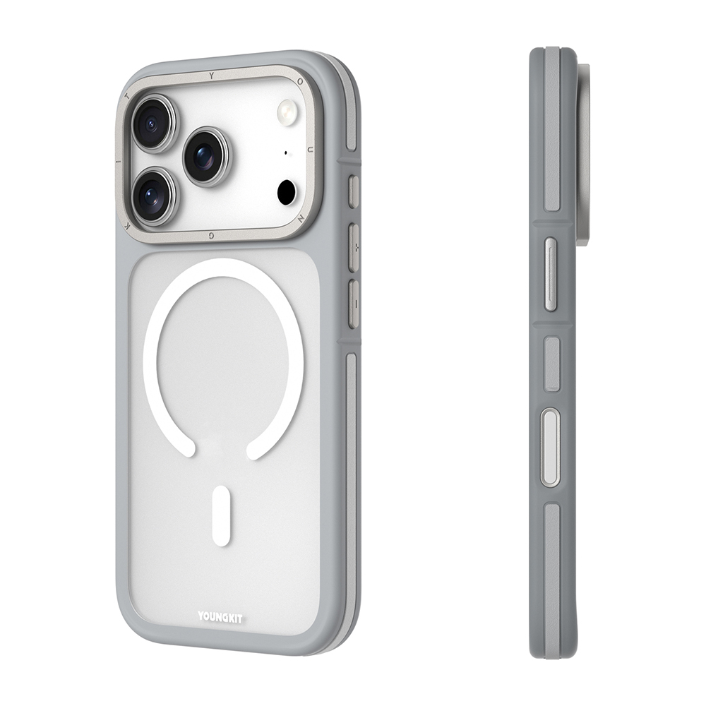 Apple iPhone 17 Pro Kılıf M-safe Şarj Özellikli Youngkit Rock Sand Serisi Kapak - 3