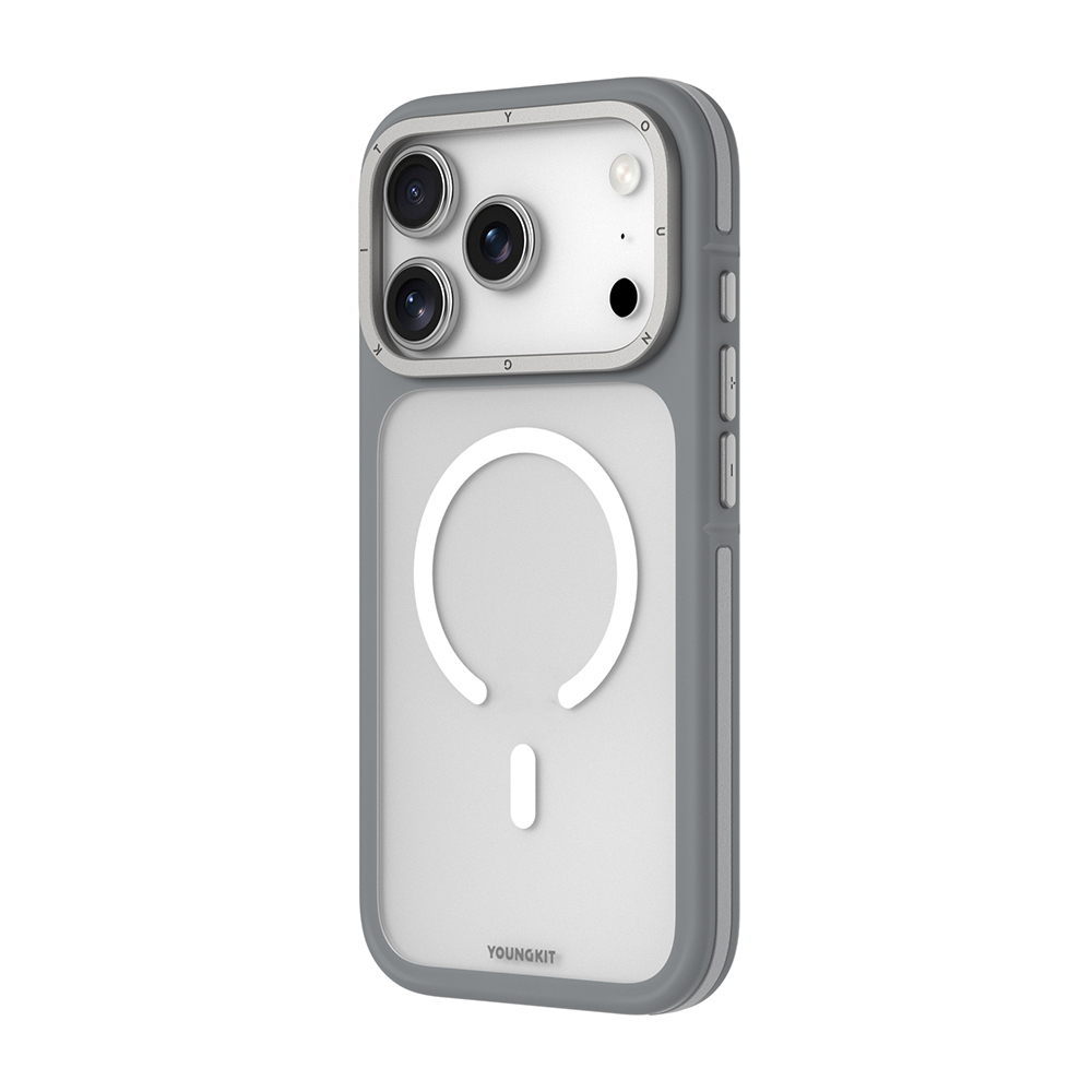 Apple iPhone 17 Pro Kılıf M-safe Şarj Özellikli Youngkit Rock Sand Serisi Kapak - 6