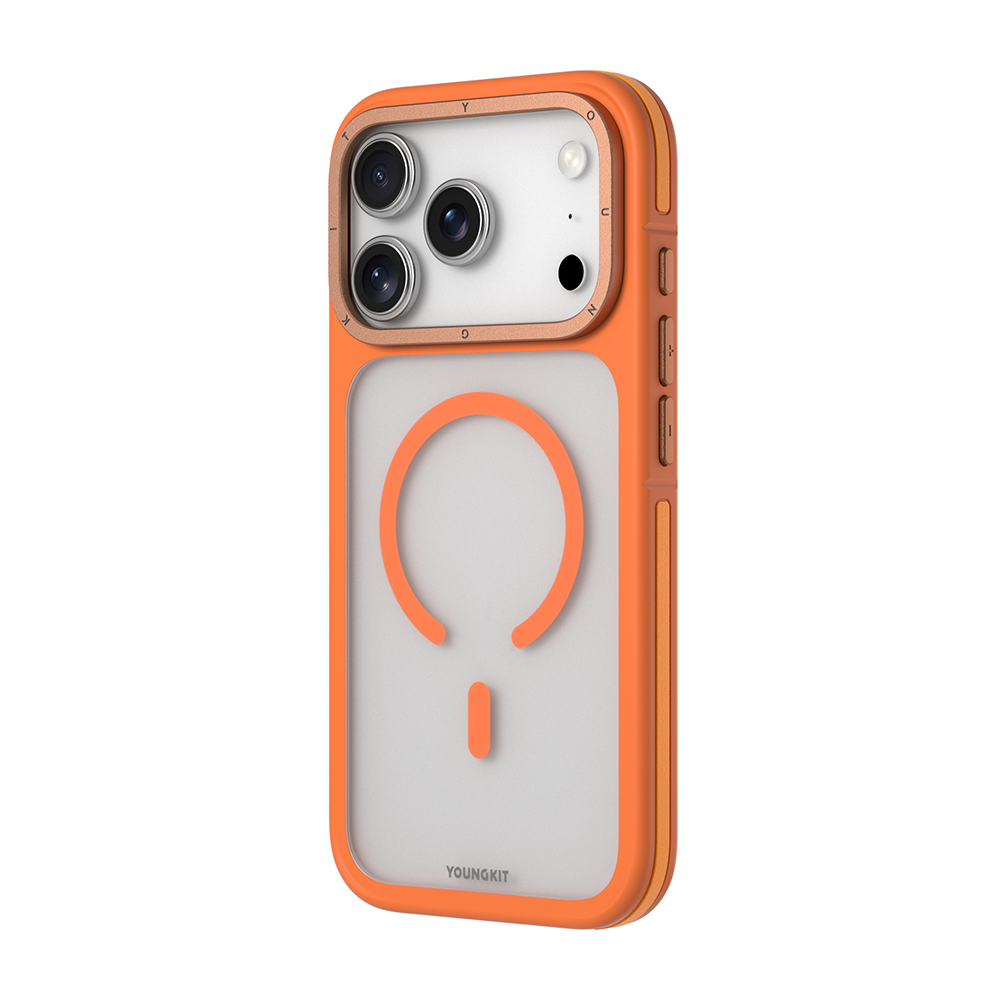 Apple iPhone 17 Pro Max Kılıf M-safe Şarj Özellikli Youngkit Rock Sand Serisi Kapak - 3