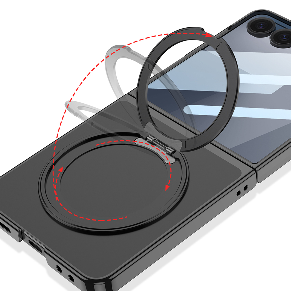 Samsung Galaxy Z Flip Uyumlu 7 M-safe Şarj Özellikli Zore Kıpta KPT-02 Standlı Kapak - 5