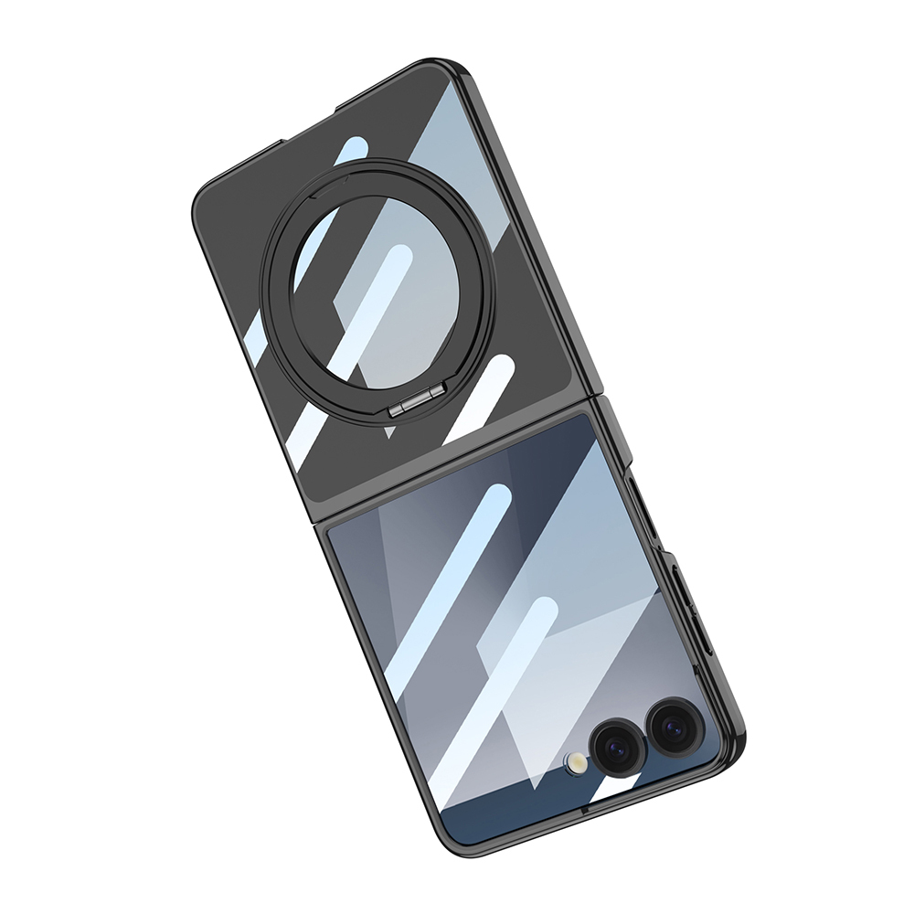 Samsung Galaxy Z Flip Uyumlu 7 M-safe Şarj Özellikli Zore Kıpta KPT-02 Standlı Kapak - 7