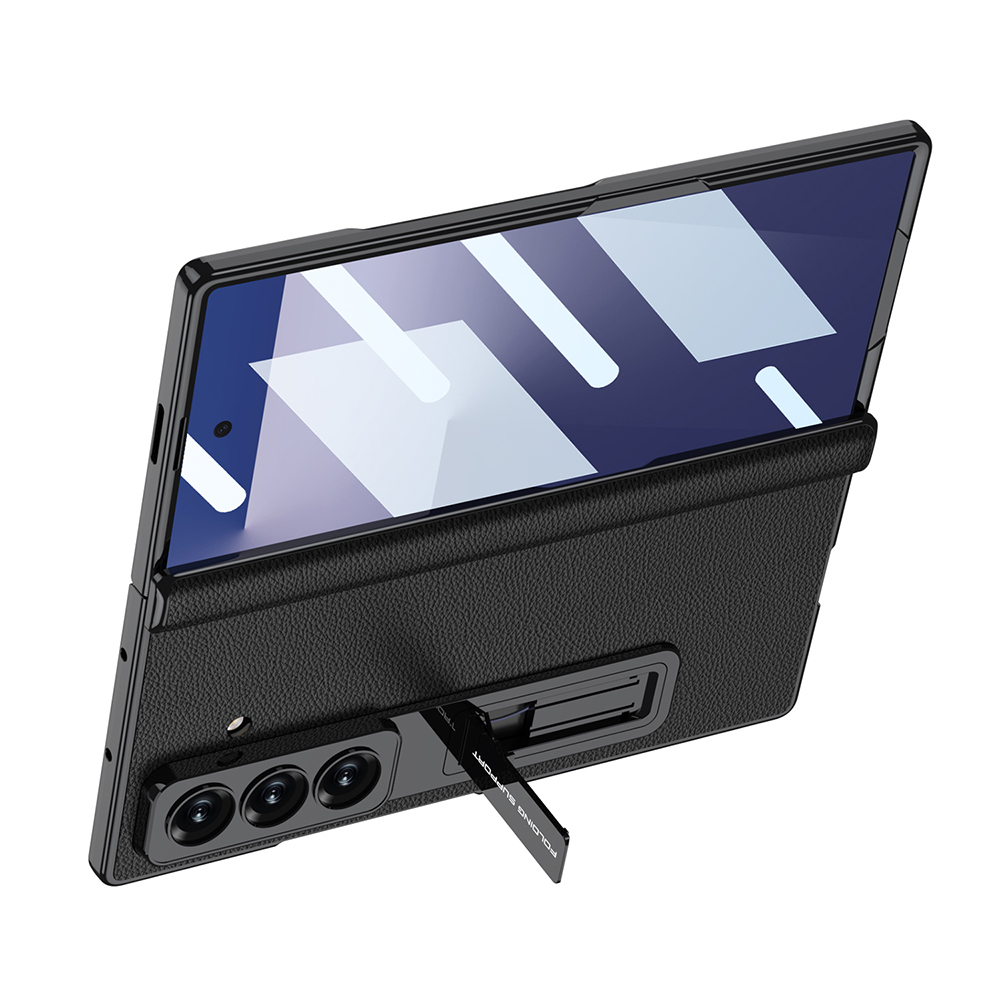 ​Galaxy Z Fold 7 Kılıf Deri Standlı Zore Kıpta Premium Kılıf - 2