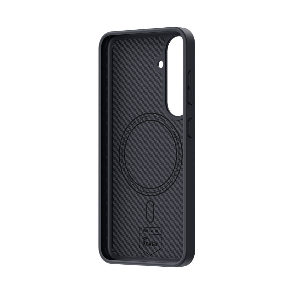 Samsung Galaxy S25 Plus Uyumlu Kılıf Karbon Fiber M-safe Şarj Özellikli Benks Hybrid ArmorPro 600D Kevlar Kapak - 1