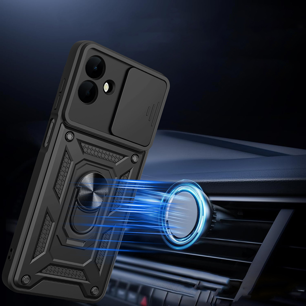 Galaxy A07 Kılıf Magnetik Standlı Kamera Korumalı Zore Sürgülü Vega Kapak - 3