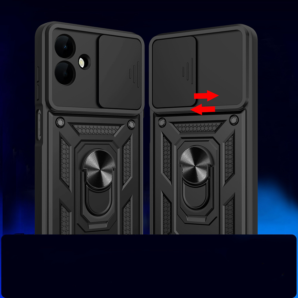 Galaxy A07 Kılıf Magnetik Standlı Kamera Korumalı Zore Sürgülü Vega Kapak - 6