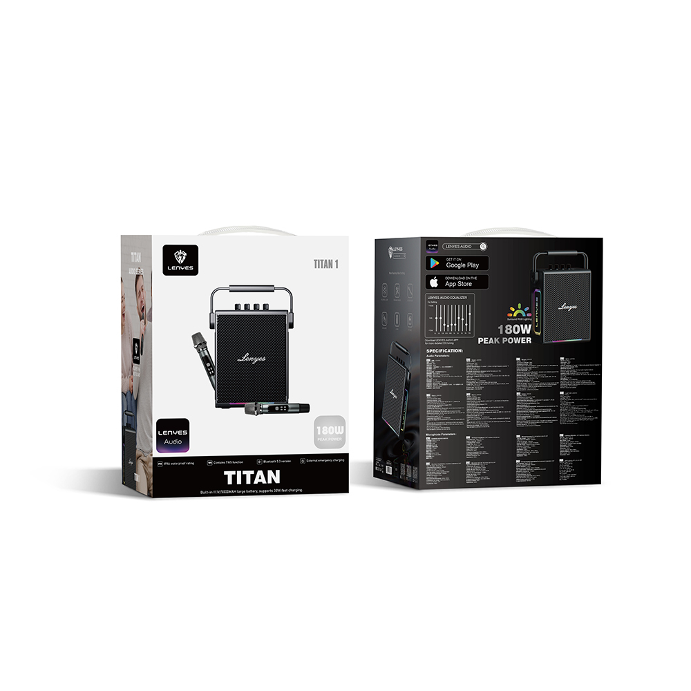 Lenyes Titan 1 Serisi RGB Işıklı Çift Mikrofonlu Bluetooth Speaker Hoparlör v5.3 5000mAh - 8