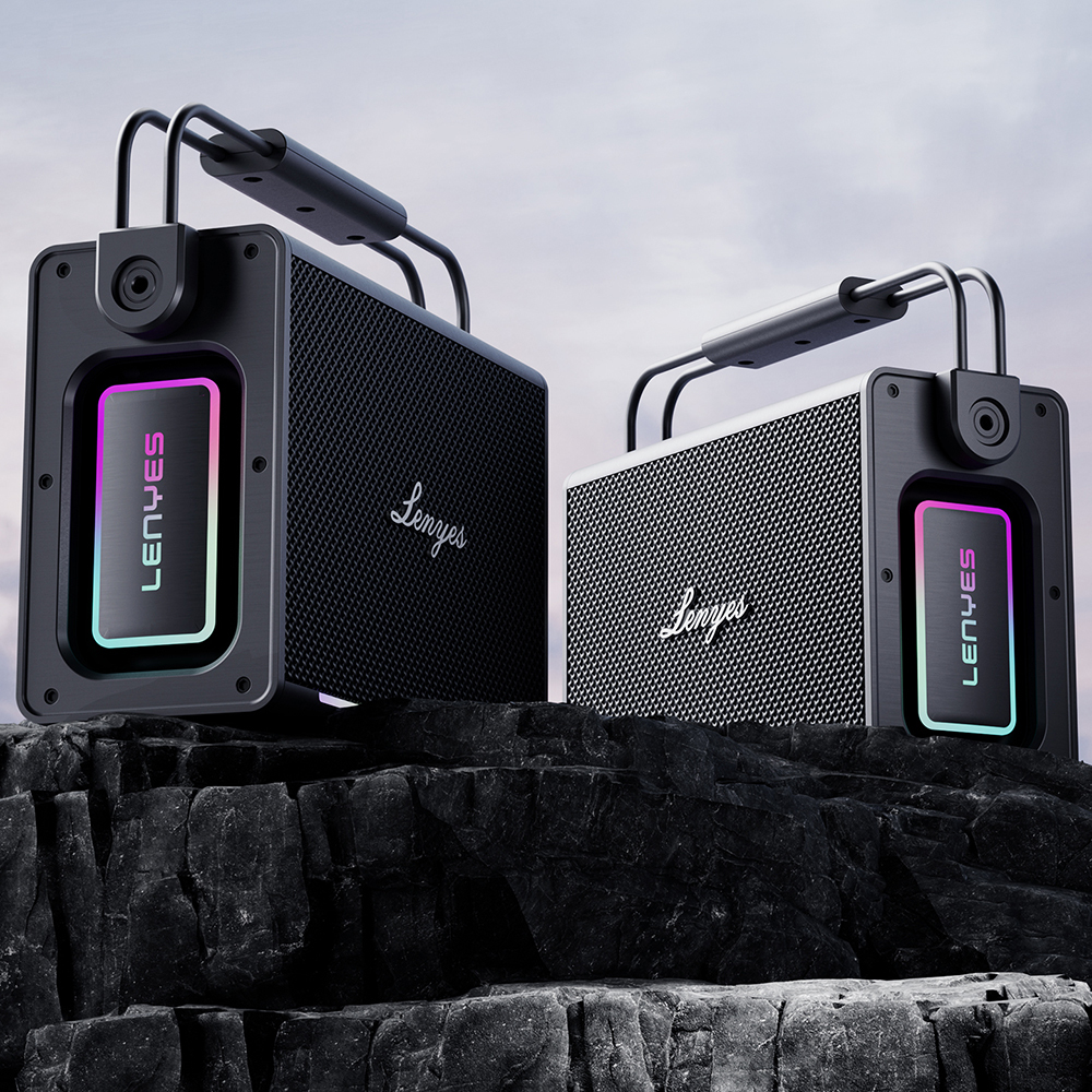 Lenyes Titan 2 Serisi RGB Işıklı Çİft Mikrofonlu Taşınabilir TWS Bluetooth Speaker Hoparlör v5.3 5000mAh - 5