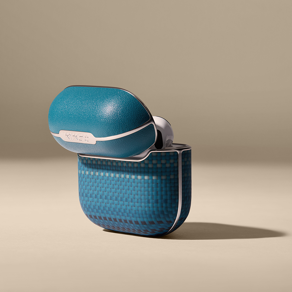 Apple Airpods Pro 2 Uyumlu Kılıf Aramid Fiber Pitaka Tactile Woven Sunset-Moonrise Serisi Sunset Kapak - 22