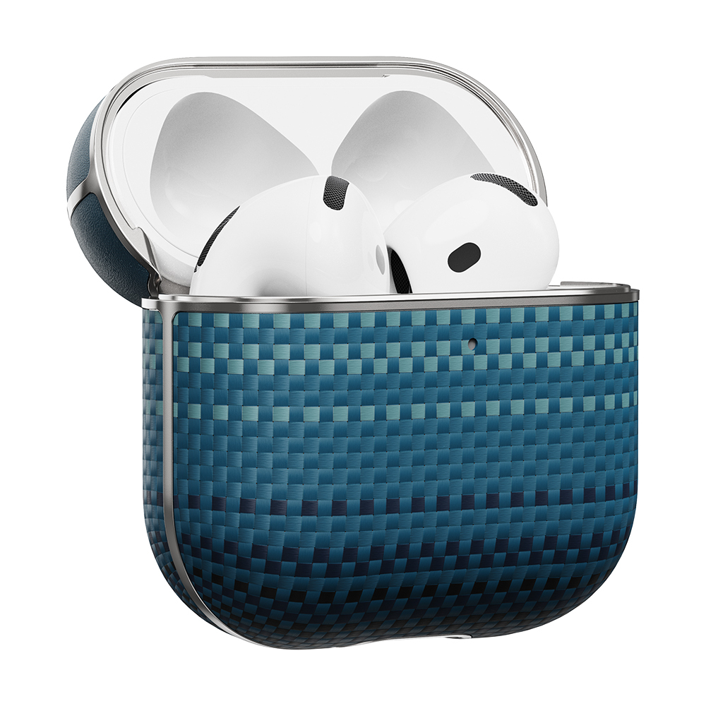 Apple Airpods 4 Uyumlu Kılıf Aramid Fiber Pitaka Tactile Woven Sunset-Moonrise Serisi Sunset Kapak - 11