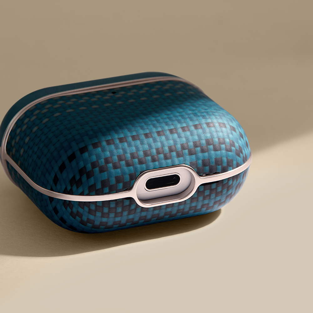 Apple Airpods 4 Uyumlu Kılıf Aramid Fiber Pitaka Tactile Woven Sunset-Moonrise Serisi Sunset Kapak - 17