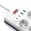 Wiwu Wi-S008 20W GaN Tech Power Strip 14 in 1 Çoklu Priz 2M - 2