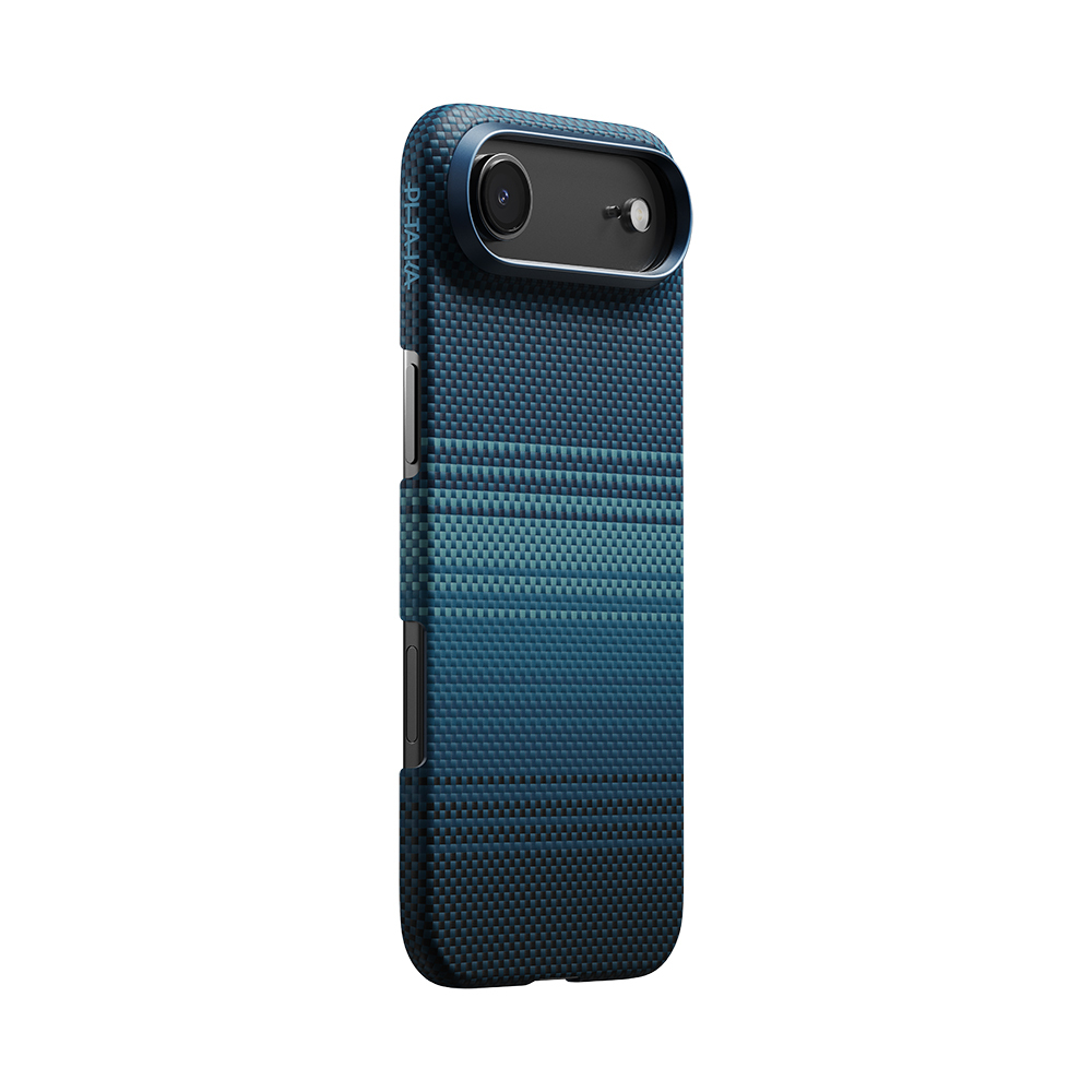Apple iPhone 17 Air Kılıf M-safe Şarj Özellikli Aramid Fiber Pitaka Tactile Woven Sunset-Moonrise Serisi Sunset Kapak - 5