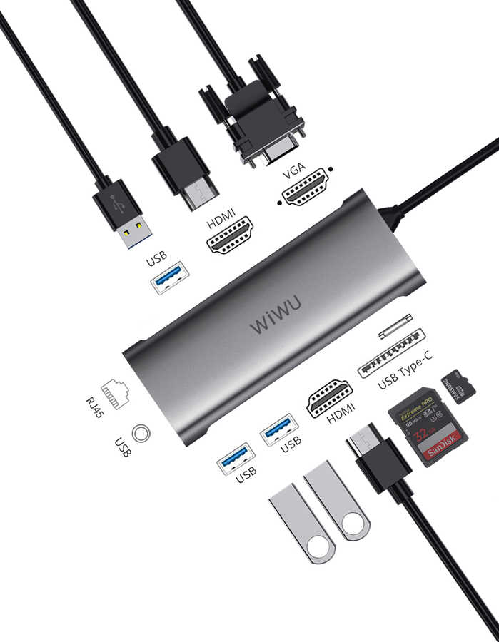 Wiwu Alpha 11312H 11 in 1 Type-C Hub - 3