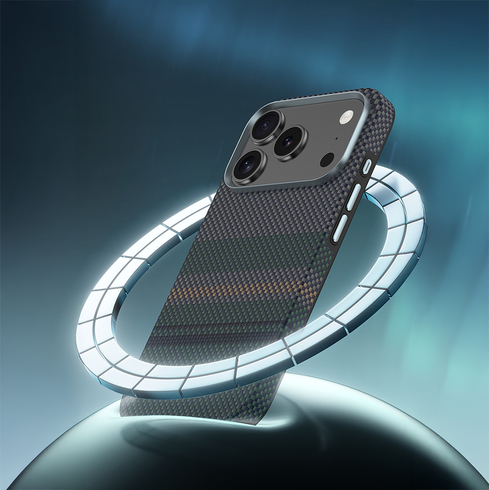 Apple iPhone 17 Pro Max Kılıf M-safe Şarj Özellikli Karbon Fiber Tasarımlı Benks Aurora ArmorPro Kevlar Kapak - 6