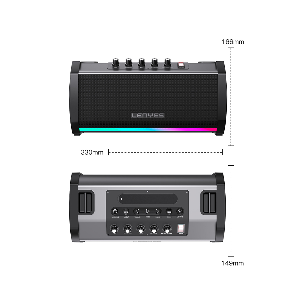 Lenyes S863 RGB Led Işıklı Mikrofonlu TWS Bluetooth Speaker Hoparlör v5.3 - 2