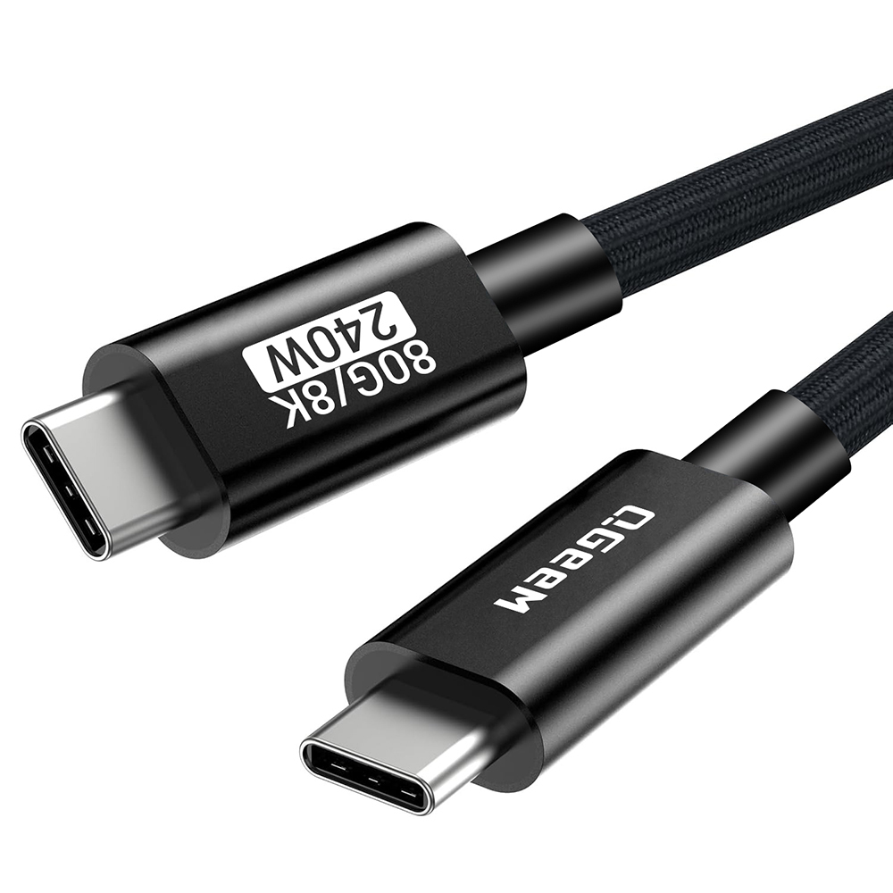 Qgeem QG05 Type-C to Type-C USB5 PD Data Kablosu 240W 80Gbps 8K@60Hz 1.2 Metre - 2