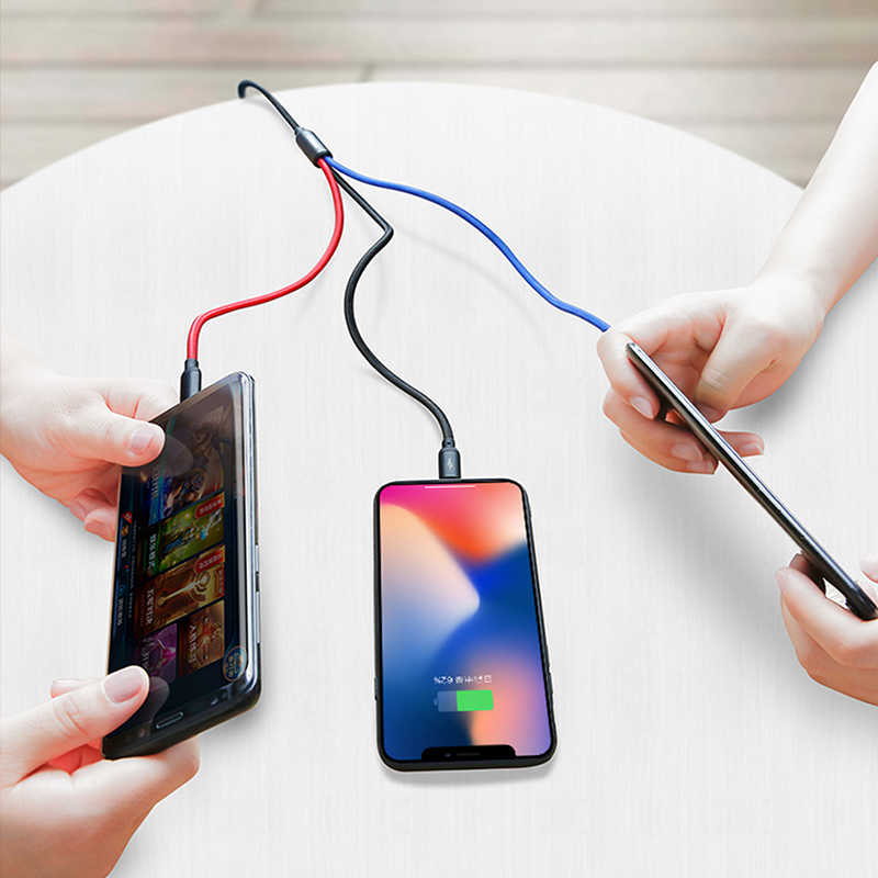 Wiwu YZ100 Dual Lightning + Micro Usb Kablo - 8