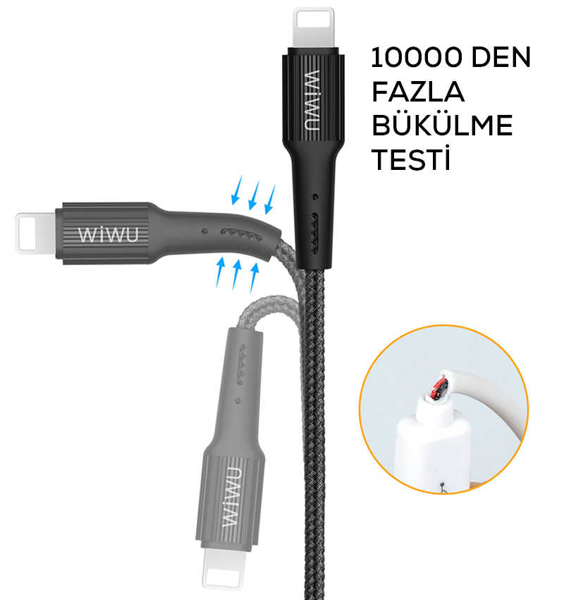 Wiwu G30 Gear Charging Lightning Kablo - 5