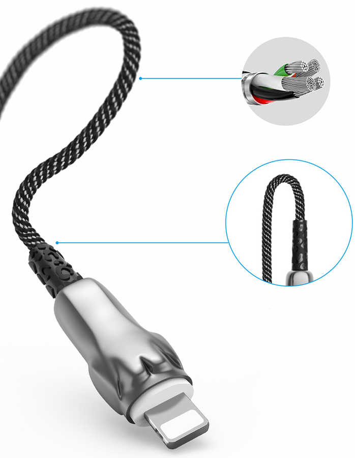 Wiwu Leopard Charging Synic Lightning Kablo - 3