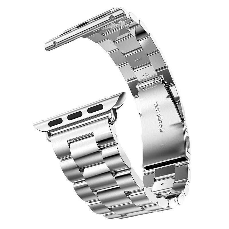 Apple Watch 38mm Uyumlu Kordon Paslanmaz Metal Baklalı Tasarım KRD-04 Kayış - 3