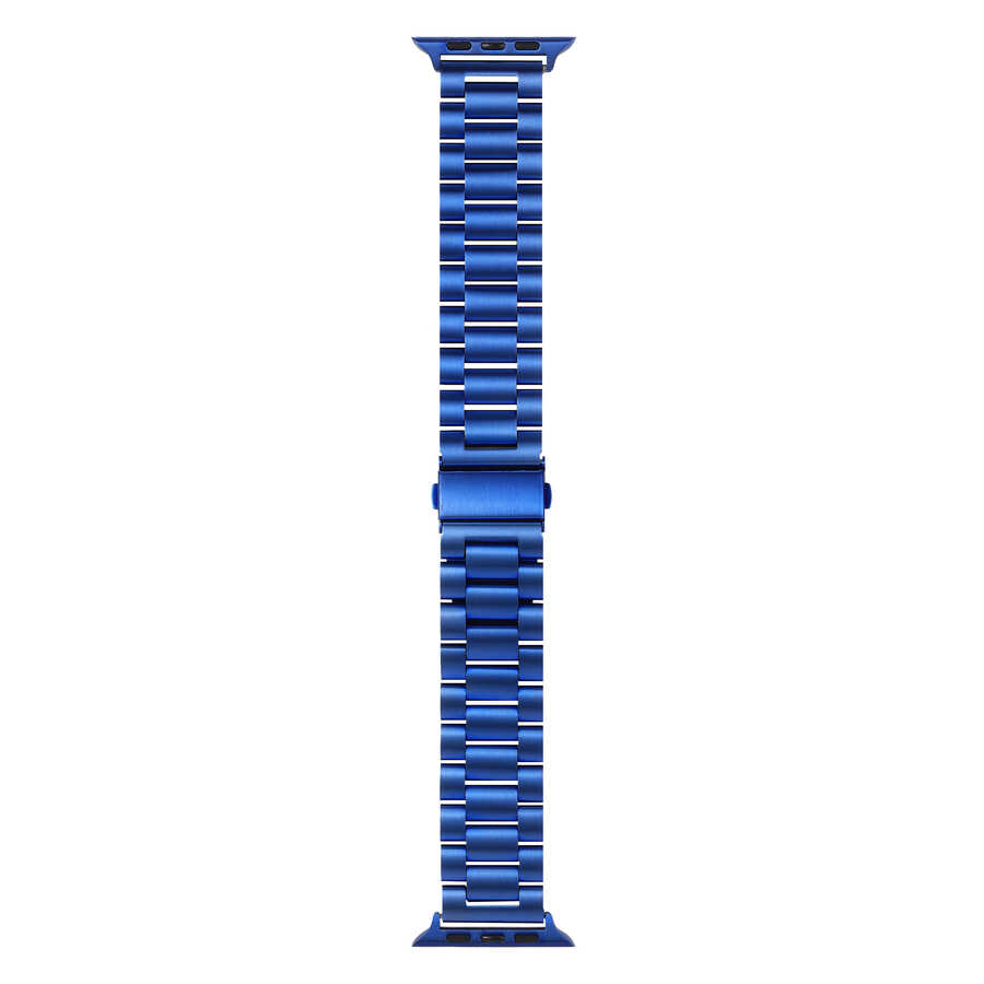 Apple Watch 38mm Uyumlu Kordon Paslanmaz Metal Baklalı Tasarım KRD-04 Kayış - 6