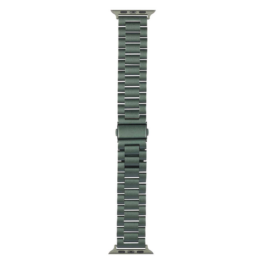Apple Watch 38mm Uyumlu Kordon Paslanmaz Metal Baklalı Tasarım KRD-04 Kayış - 7