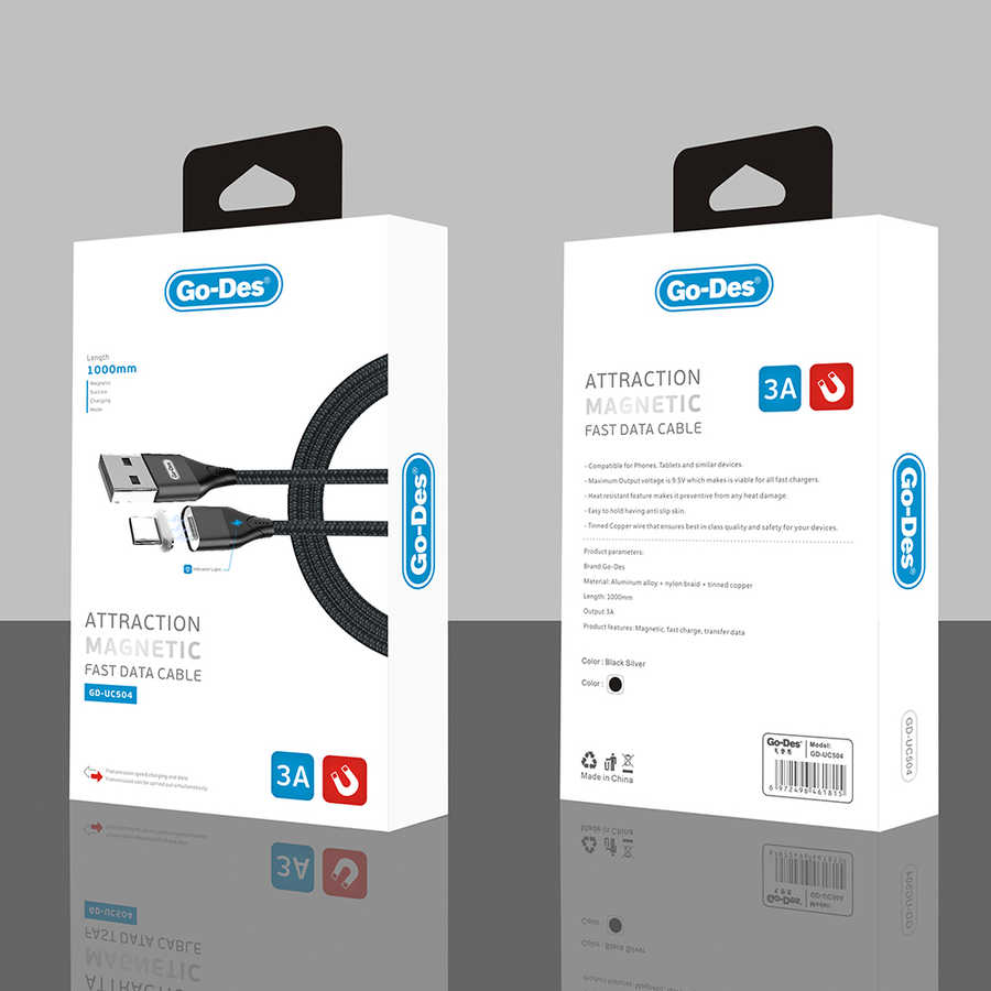 Go Des GD-UC504 Attraction Magnetic Fast Data Type-C Usb Kablo - 1
