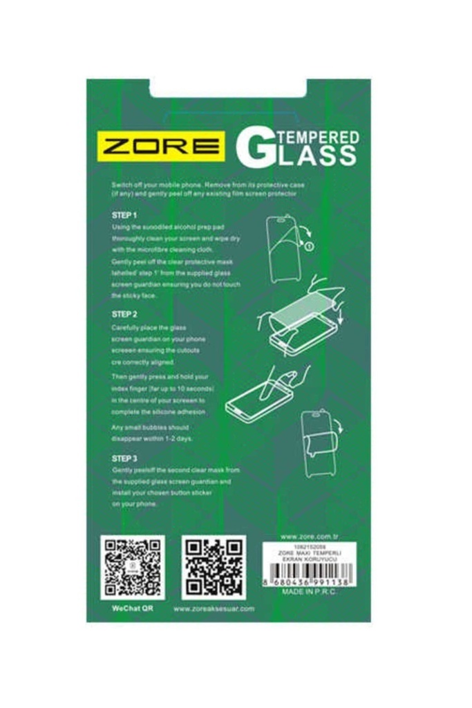 Huawei Y7 Uyumlu Zore Maxi Glass Temperli Cam Koruyucu