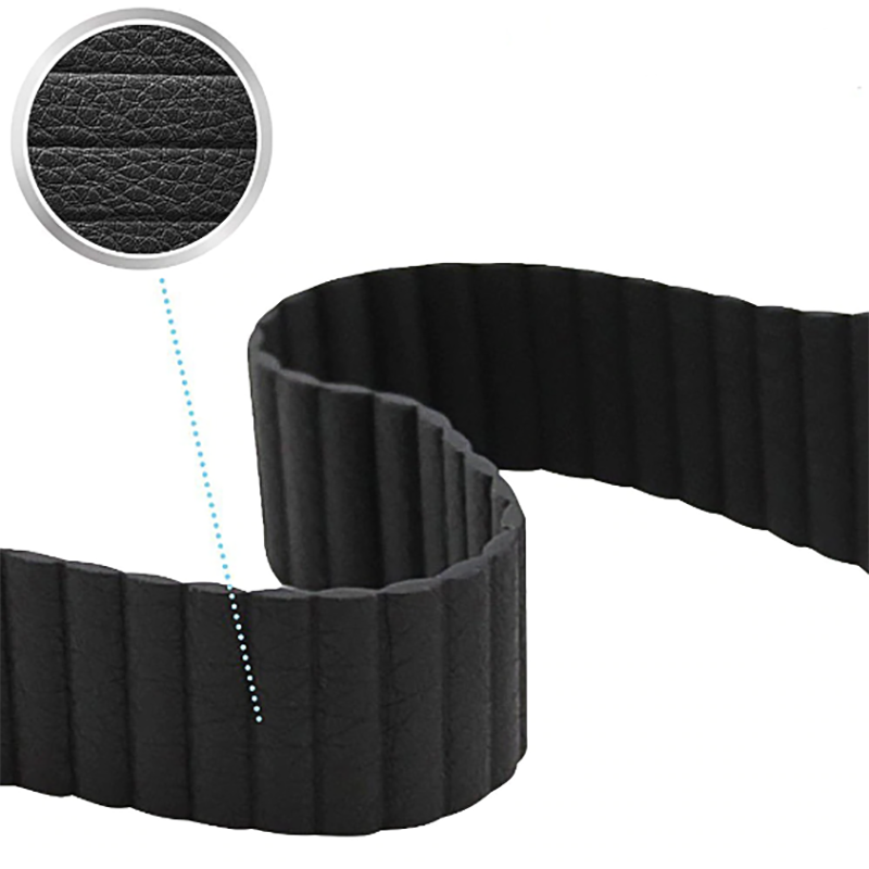 Apple Watch 38mm Uyumlu Kordon Suni Deri Bakla Tasarımlı KRD-09 Kayış - 4