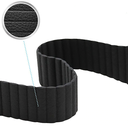 Apple Watch 38mm Uyumlu Kordon Suni Deri Bakla Tasarımlı KRD-09 Kayış - 4