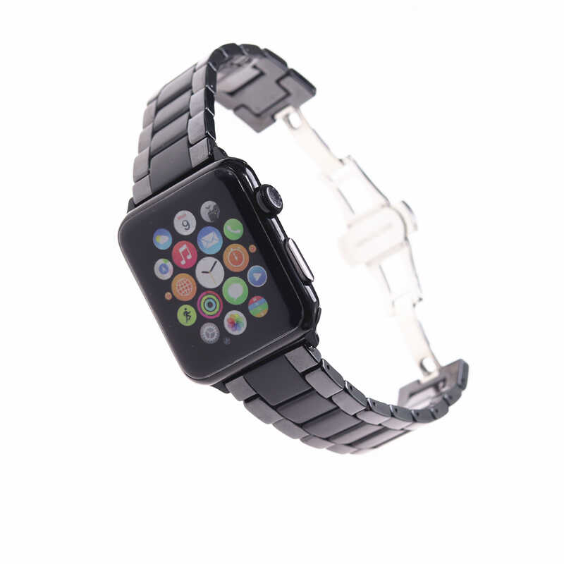 ​​​Apple Watch 42mm Uyumlu Mat Seramik Metal Kordon - 1
