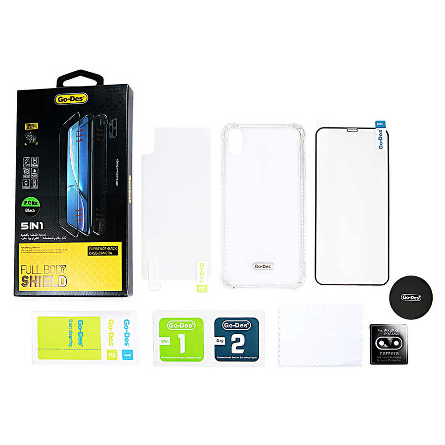 Apple iPhone XS Max Uyumlu Go Des 5 in 1 Full Body Shield - 3