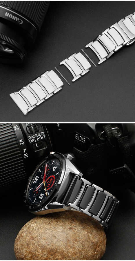 ​​Samsung Galaxy Watch 42mm Uyumlu (20mm) Seramik Metal Kordon - 8